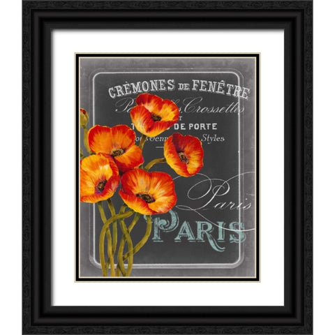 Chalkboard Paris III Black Ornate Wood Framed Art Print with Double Matting by Studio W