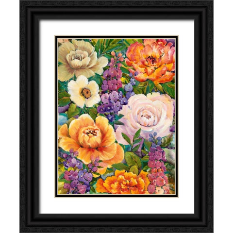 Flower Bouquet I Black Ornate Wood Framed Art Print with Double Matting by OToole, Tim