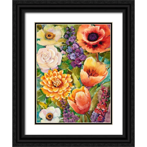Flower Bouquet II Black Ornate Wood Framed Art Print with Double Matting by OToole, Tim