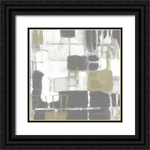 Neutral Quadrants II Black Ornate Wood Framed Art Print with Double Matting by Goldberger, Jennifer