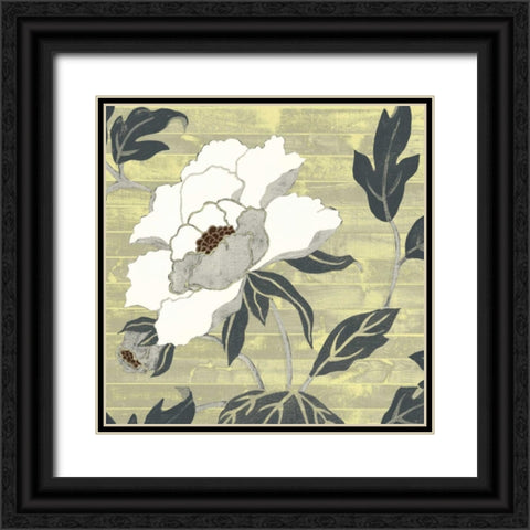 Woodgrain Peony II Black Ornate Wood Framed Art Print with Double Matting by Studio W