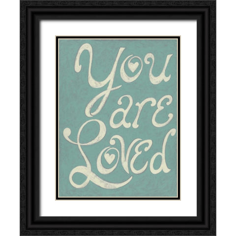 You Are Loved Black Ornate Wood Framed Art Print with Double Matting by Zarris, Chariklia