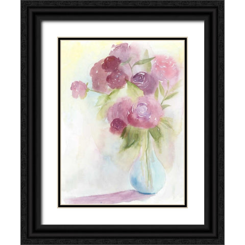 Glowing Bouquet I Black Ornate Wood Framed Art Print with Double Matting by Popp, Grace