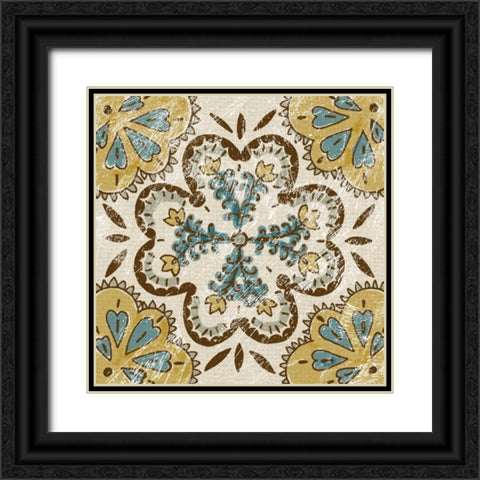 Batik Square II Black Ornate Wood Framed Art Print with Double Matting by Zarris, Chariklia