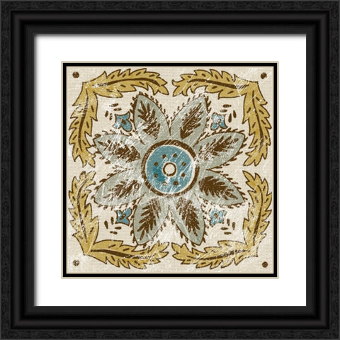 Batik Square IV Black Ornate Wood Framed Art Print with Double Matting by Zarris, Chariklia