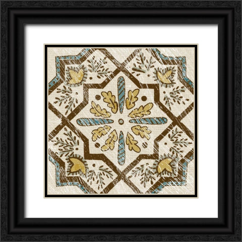 Batik Square V Black Ornate Wood Framed Art Print with Double Matting by Zarris, Chariklia