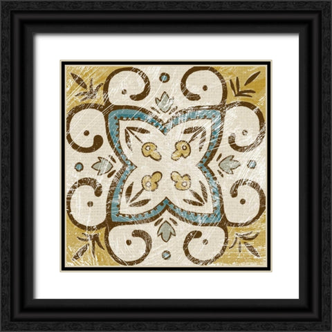 Batik Square VI Black Ornate Wood Framed Art Print with Double Matting by Zarris, Chariklia