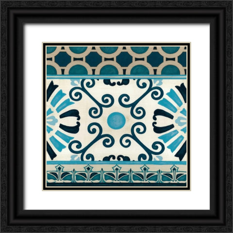 Indigo Frieze III Black Ornate Wood Framed Art Print with Double Matting by Vess, June Erica