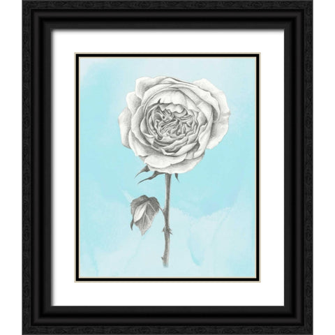 Graphite Rose I Black Ornate Wood Framed Art Print with Double Matting by Popp, Grace