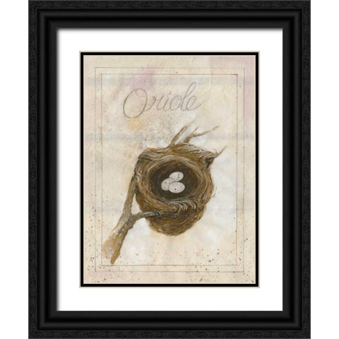 Nest - Oriole Black Ornate Wood Framed Art Print with Double Matting by Della-Piana, Elissa
