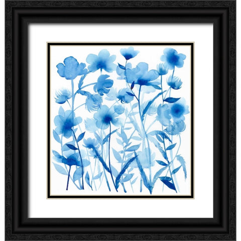 Cobalt Sway I Black Ornate Wood Framed Art Print with Double Matting by Popp, Grace