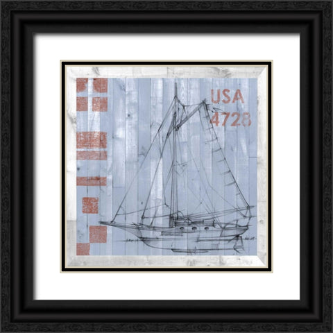 Regatta I Black Ornate Wood Framed Art Print with Double Matting by Studio W