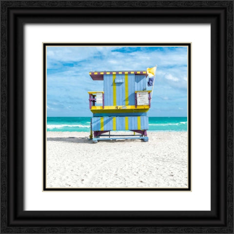 Miami Beach III Black Ornate Wood Framed Art Print with Double Matting by Silver, Richard