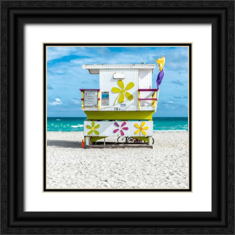 Miami Beach VII Black Ornate Wood Framed Art Print with Double Matting by Silver, Richard