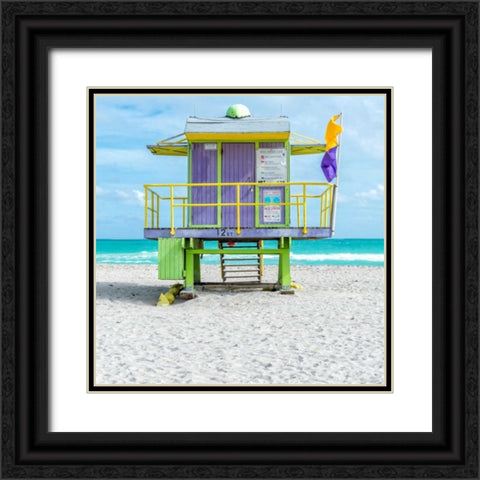 Miami Beach VIII Black Ornate Wood Framed Art Print with Double Matting by Silver, Richard