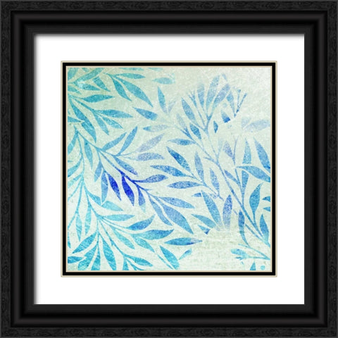 Cerulean Foliage II Black Ornate Wood Framed Art Print with Double Matting by Studio W