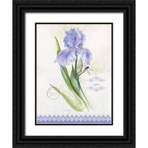 Flower Study on Lace VII Black Ornate Wood Framed Art Print with Double Matting by Della-Piana, Elissa
