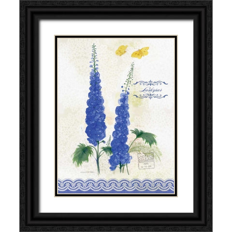 Flower Study on Lace VIII Black Ornate Wood Framed Art Print with Double Matting by Della-Piana, Elissa