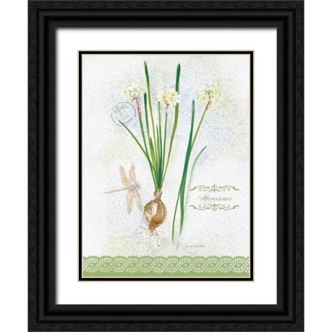 Flower Study on Lace XII Black Ornate Wood Framed Art Print with Double Matting by Della-Piana, Elissa
