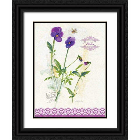Flower Study on Lace XIV Black Ornate Wood Framed Art Print with Double Matting by Della-Piana, Elissa