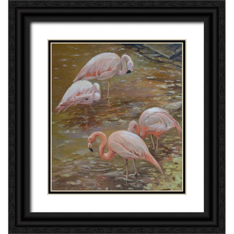 Pink Passion Black Ornate Wood Framed Art Print with Double Matting by Larivey, Chuck