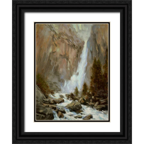 Yosemite Falls Black Ornate Wood Framed Art Print with Double Matting by Larivey, Chuck