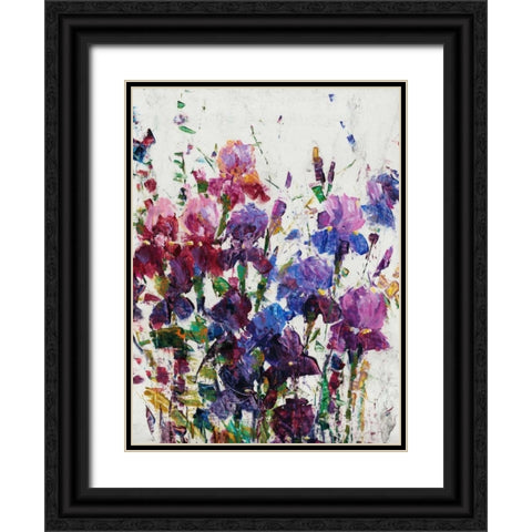 Iris Blooming I Black Ornate Wood Framed Art Print with Double Matting by OToole, Tim