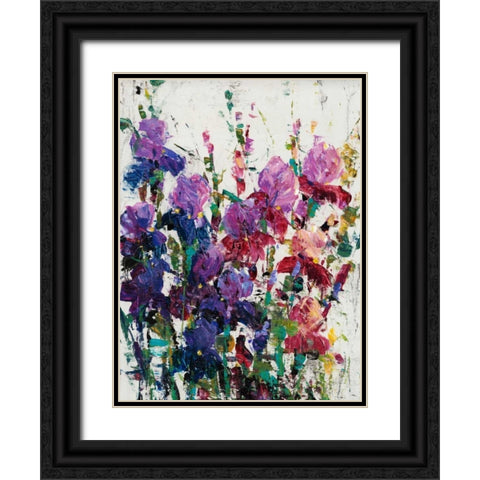 Iris Blooming II Black Ornate Wood Framed Art Print with Double Matting by OToole, Tim