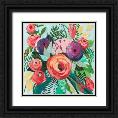 Halcyon Bouquet II Black Ornate Wood Framed Art Print with Double Matting by Popp, Grace