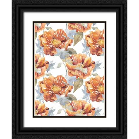 Ebbing Peonies I Black Ornate Wood Framed Art Print with Double Matting by Popp, Grace