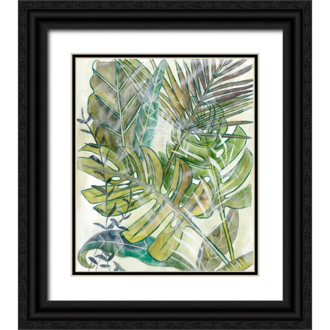 Layered Palms II Black Ornate Wood Framed Art Print with Double Matting by Zarris, Chariklia