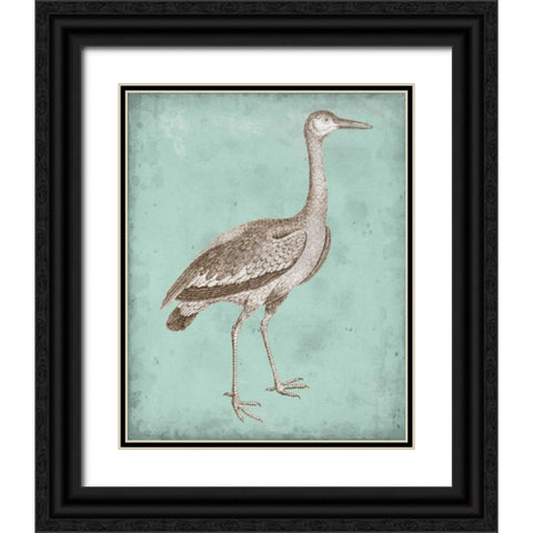 Sepia and Spa Heron I Black Ornate Wood Framed Art Print with Double Matting by Vision Studio