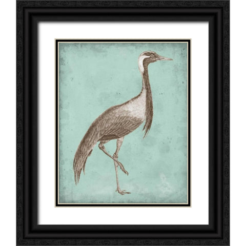 Sepia and Spa Heron III Black Ornate Wood Framed Art Print with Double Matting by Vision Studio