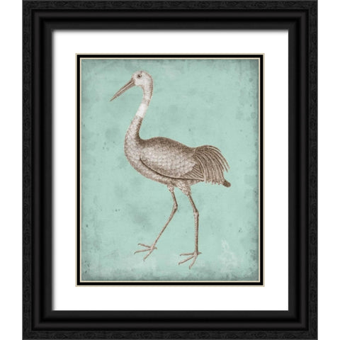 Sepia and Spa Heron IV Black Ornate Wood Framed Art Print with Double Matting by Vision Studio