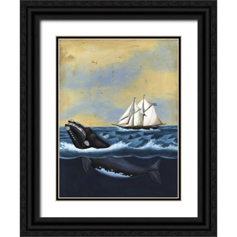 Whaling Stories II Black Ornate Wood Framed Art Print with Double Matting by McCavitt, Naomi
