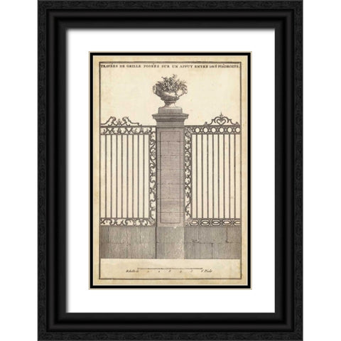 Antique Decorative Gate I Black Ornate Wood Framed Art Print with Double Matting by Blondel, J.F.