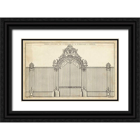 Antique Decorative Gate III Black Ornate Wood Framed Art Print with Double Matting by Blondel, J.F.