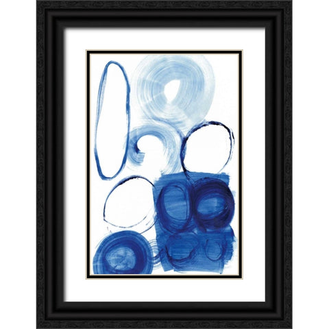 Blue Circle Study I Black Ornate Wood Framed Art Print with Double Matting by Fuchs, Jodi