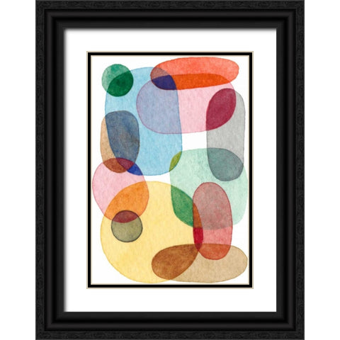 Inked Orbs I Black Ornate Wood Framed Art Print with Double Matting by Galapon, Nikki