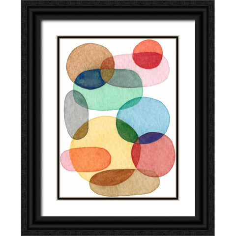 Inked Orbs II Black Ornate Wood Framed Art Print with Double Matting by Galapon, Nikki