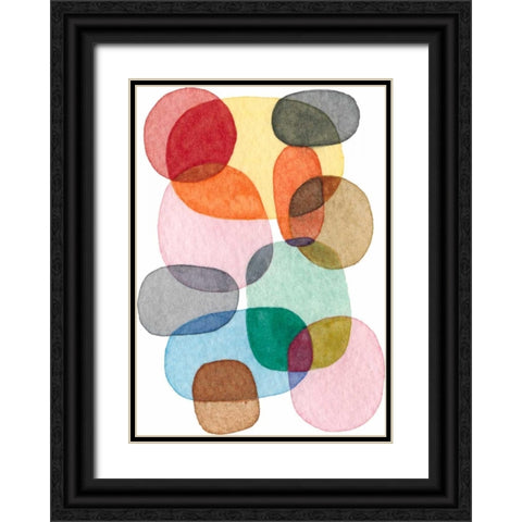 Inked Orbs III Black Ornate Wood Framed Art Print with Double Matting by Galapon, Nikki