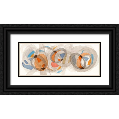 Sepia and Orange Circles Black Ornate Wood Framed Art Print with Double Matting by Galapon, Nikki