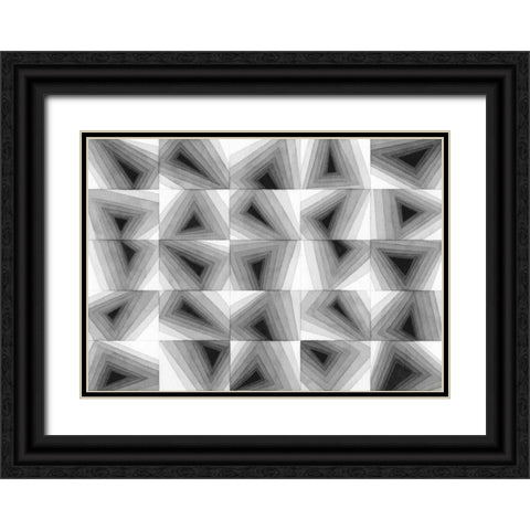 Gradient Grays I Black Ornate Wood Framed Art Print with Double Matting by Galapon, Nikki