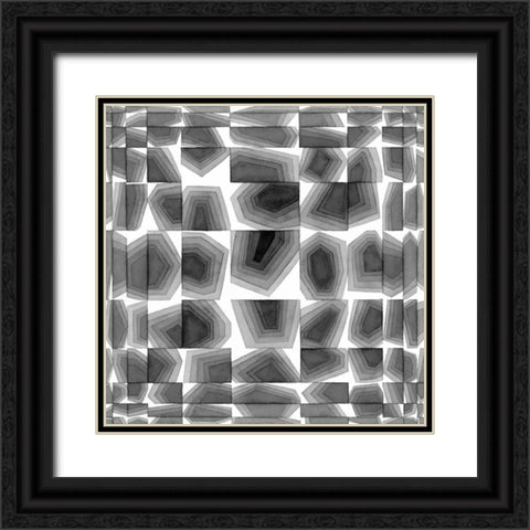Gradient Grays III Black Ornate Wood Framed Art Print with Double Matting by Galapon, Nikki