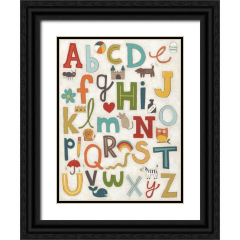 Alphabet Soup Black Ornate Wood Framed Art Print with Double Matting by Vess, June Erica