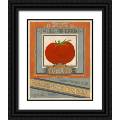 Vintage Produce Sign I Black Ornate Wood Framed Art Print with Double Matting by Vess, June Erica