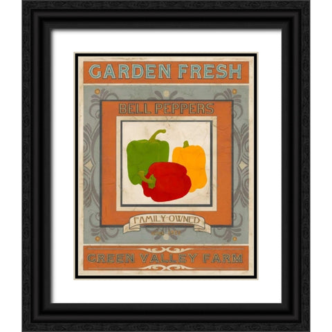 Vintage Produce Sign II Black Ornate Wood Framed Art Print with Double Matting by Vess, June Erica
