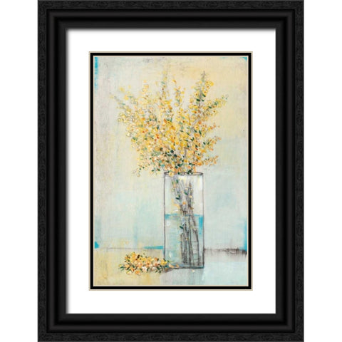 Yellow Spray in Vase I Black Ornate Wood Framed Art Print with Double Matting by OToole, Tim