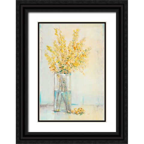 Yellow Spray in Vase II Black Ornate Wood Framed Art Print with Double Matting by OToole, Tim