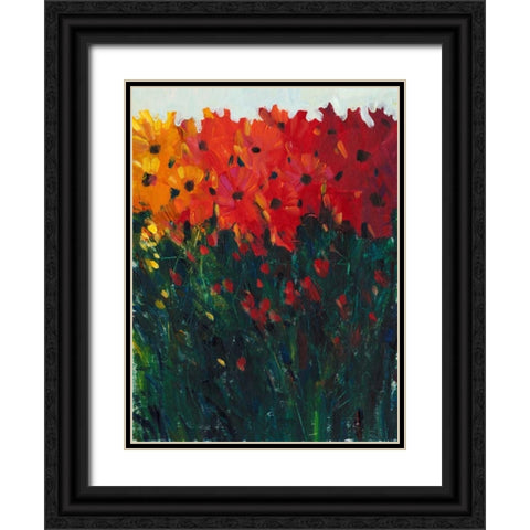 Color Spectrum Flowers I Black Ornate Wood Framed Art Print with Double Matting by OToole, Tim